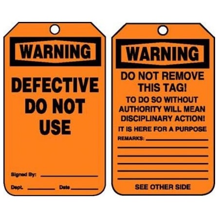 OSHA WARNING SAFETY TAG DEFECTIVE  MDT303PTM